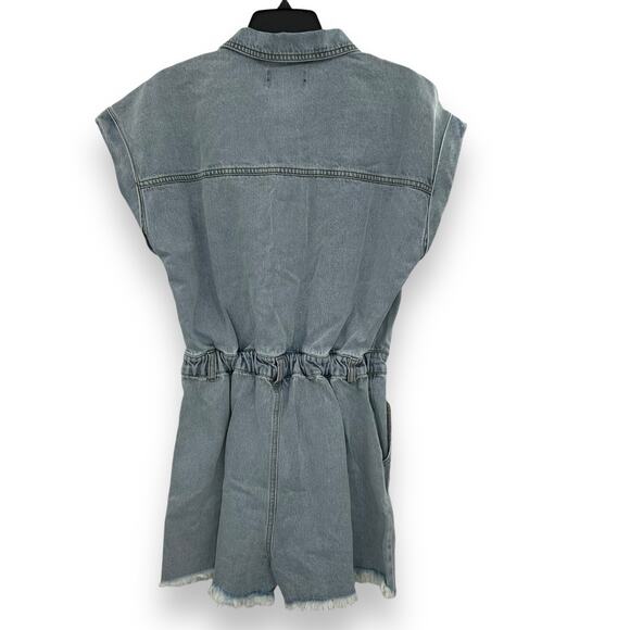 NEW Steve Madden Denim Romper Size Medium Light Blue Cotton Calliope Jean Outfit - Picture 9 of 15